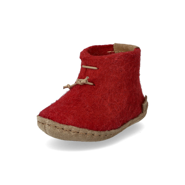 glerups Boot kids Boot with leather sole Red