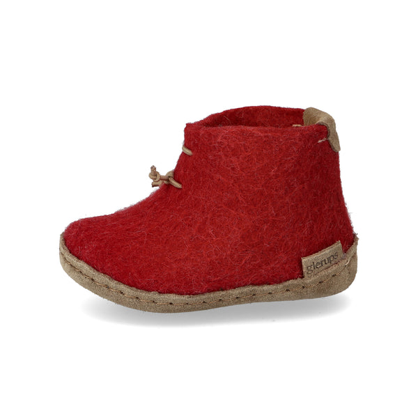 glerups Boot kids Boot with leather sole Red