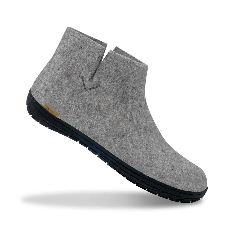 Boot with natural rubber sole - black - Grey â glerups.com