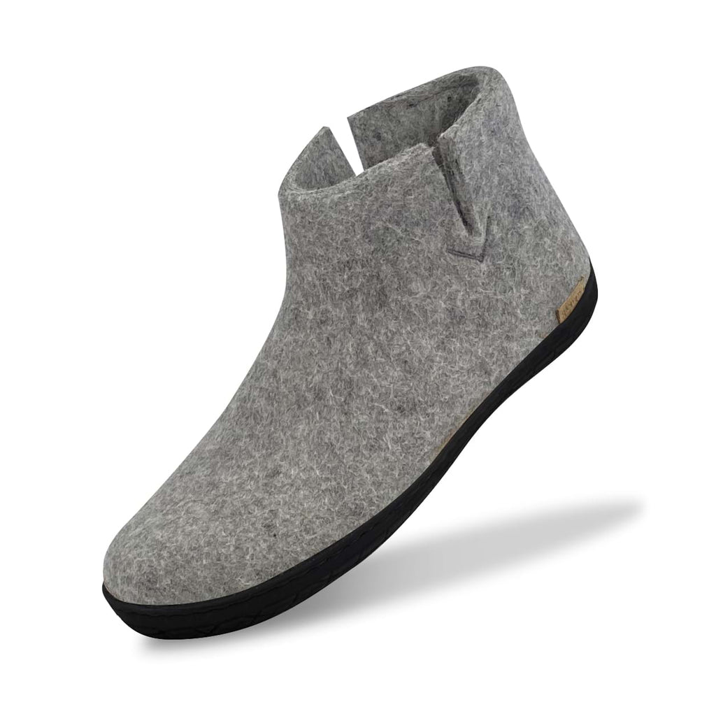 Boot with natural rubber sole black Grey glerups