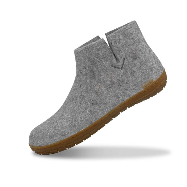 Boot with natural rubber sole honey Grey glerups