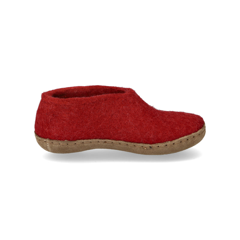 glerups Shoe junior Shoe with leather sole Red