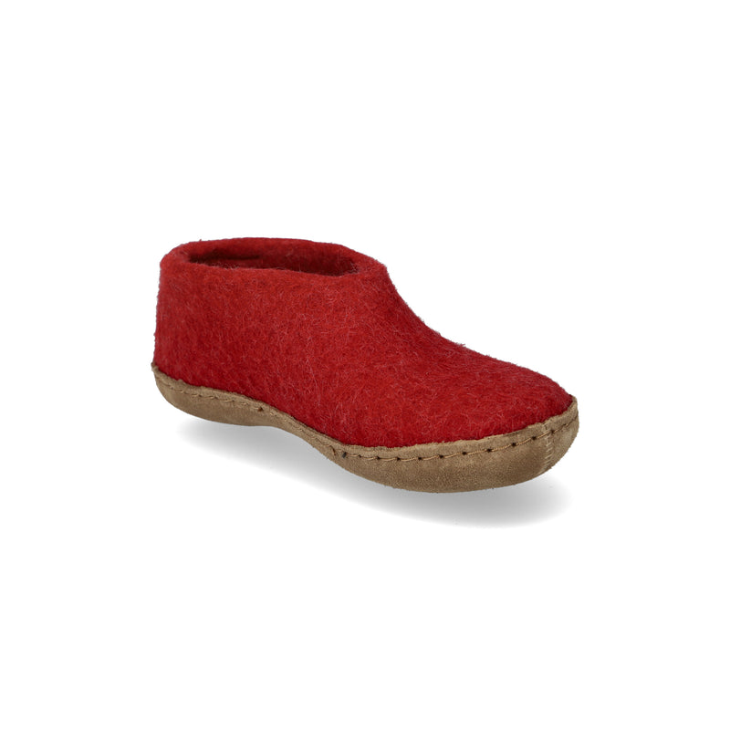 glerups Shoe junior Shoe with leather sole Red