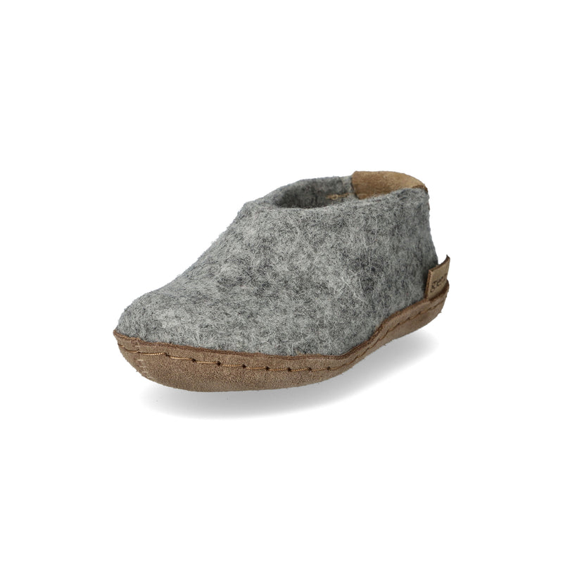 glerups Shoe kids Shoe with leather sole Grey