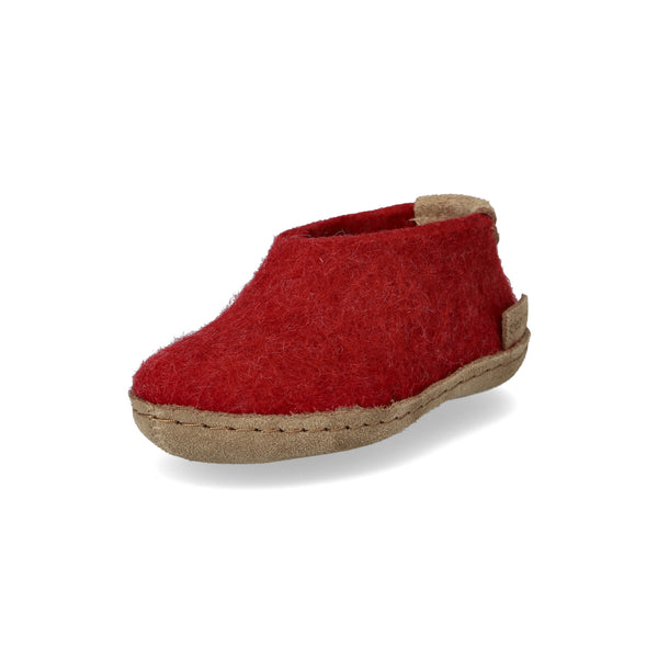 glerups Shoe kids Shoe with leather sole Red