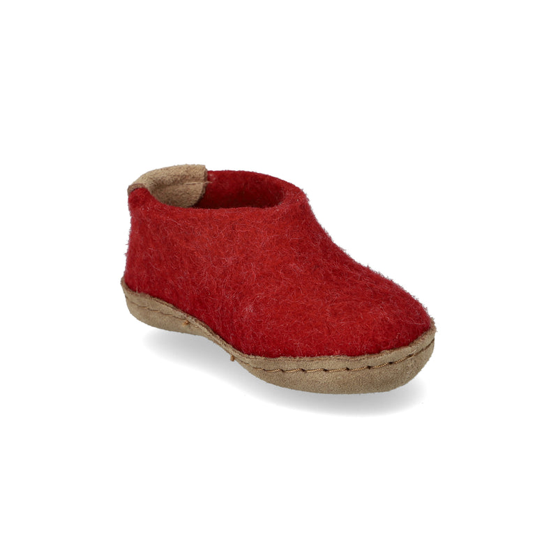 glerups Shoe kids Shoe with leather sole Red