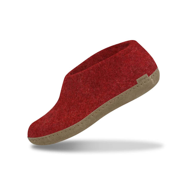 Shoe with leather sole Red glerups