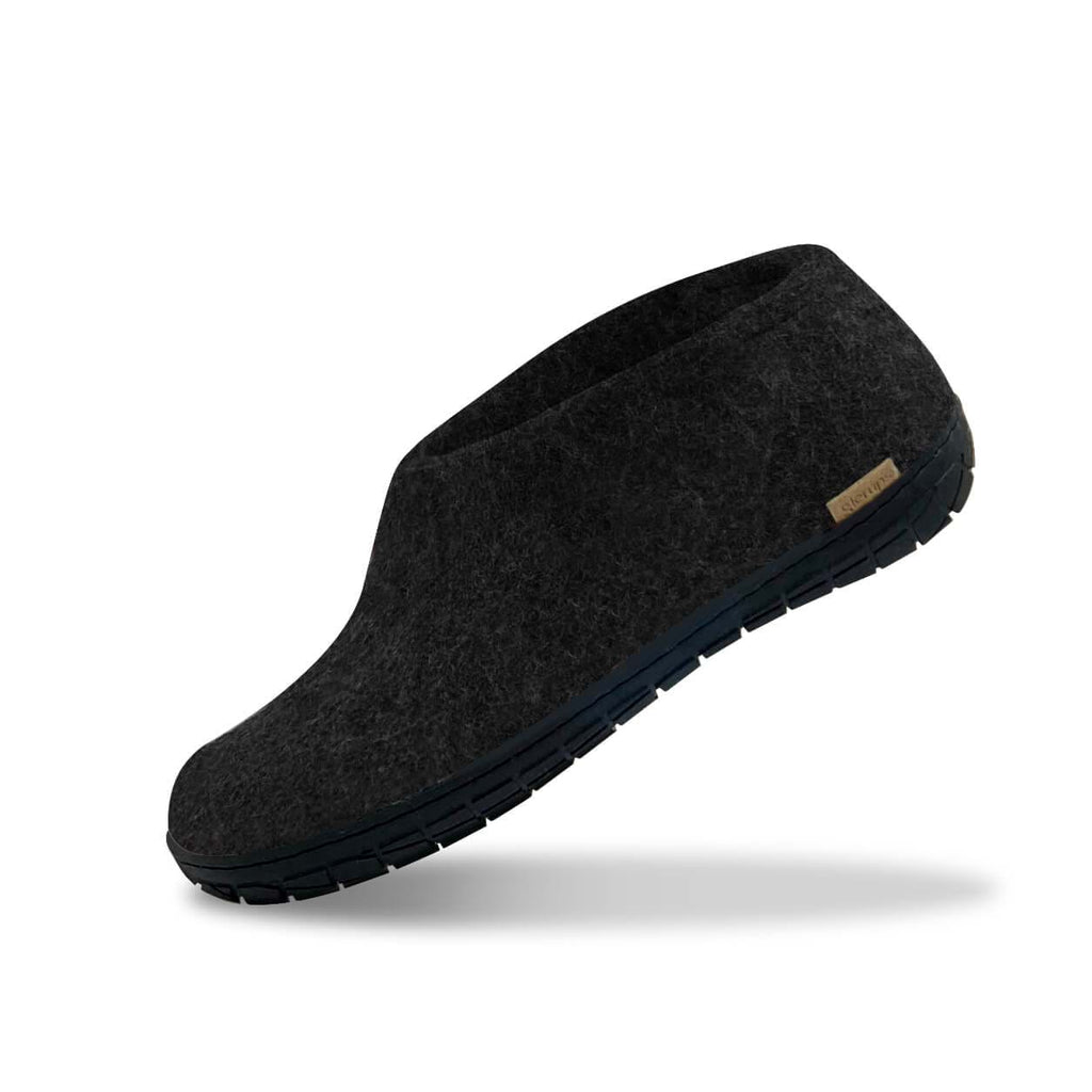 Women's Handmade Wool Felt Slippers with Synthetic Felt Soles - Navy –  Kyrgies