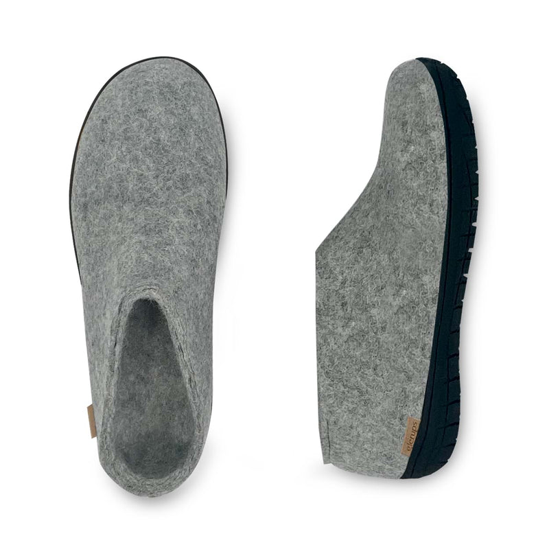 Shoe with natural rubber sole - black - Grey â glerups.com